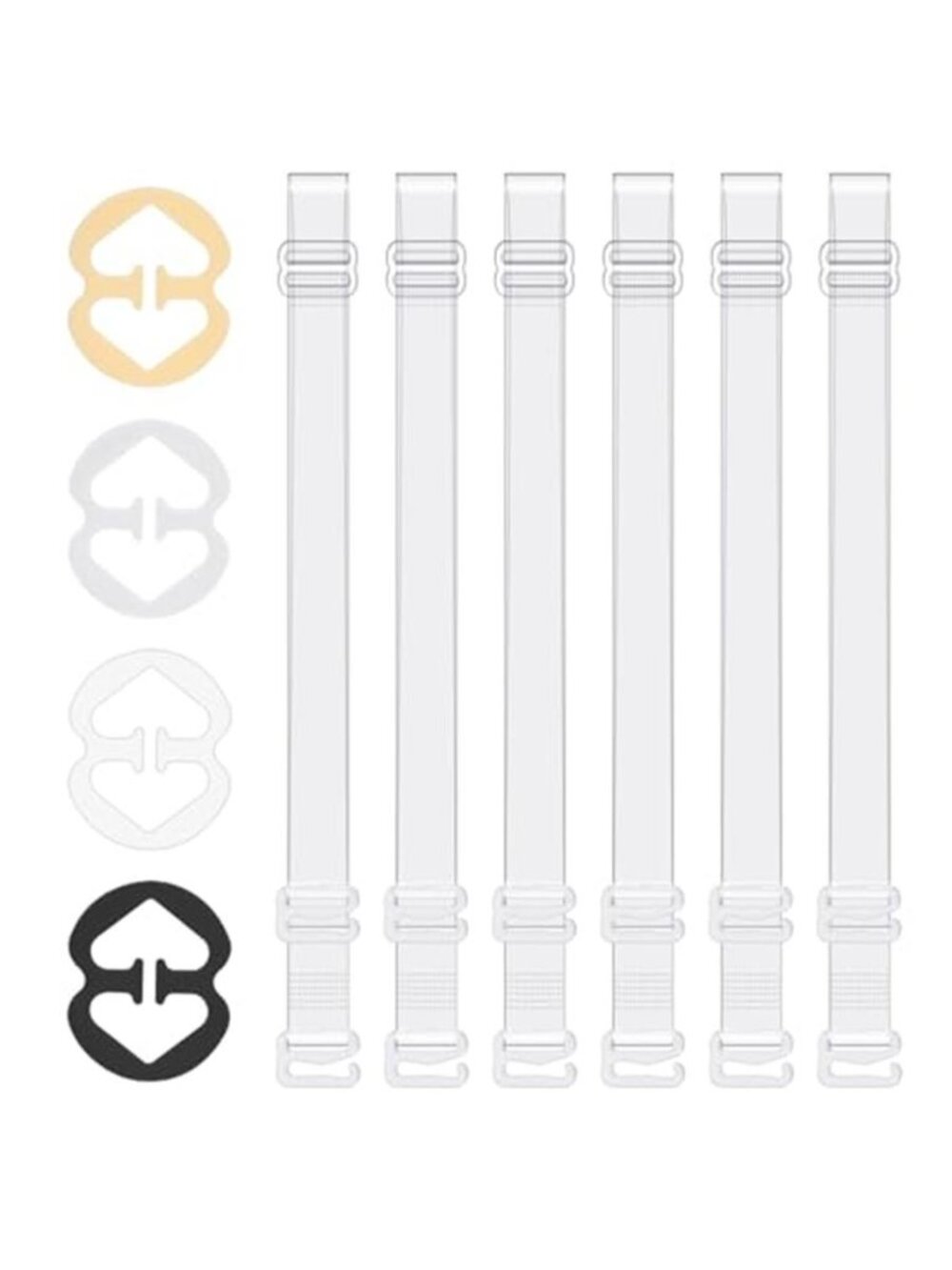 12 PCS Clear Bra Straps for Women: 8 PCS Invisible Clear Bra Straps Adjustable